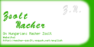 zsolt macher business card